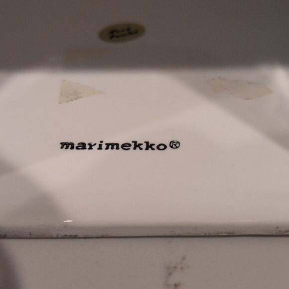 Marimekko Hand Painted Ceramic Floral Square Tissue Box Cover Purple & Blue - Picture 2 of 10